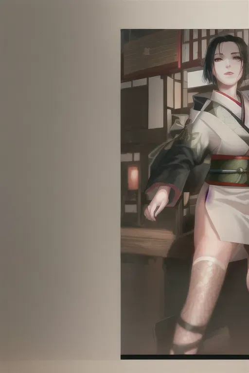 1girl , feudal japan , edo period , night , japanese , highres , short hair, dark hair, black hair, green eyes , almond shaped eyes , thin lips , parted lips, solo, ((masterpiece)),photo referenced::5, pale skin, tenchu, kunoichi, professional, ultra high res, kuugire, stealth, soft feminine facial features, button nose, 25 years old, seductive look, arrogant look, sinister look, detailed face, detailed eyes, dark kimono, feet, foot, toes, toe, underwear, panties,