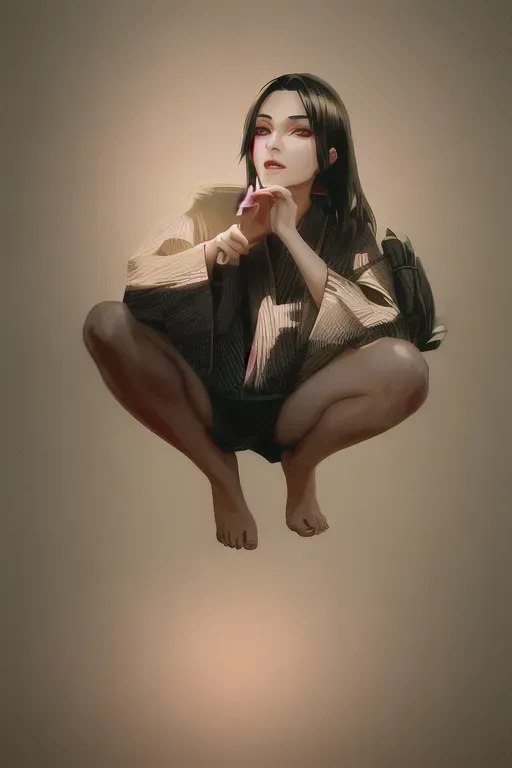 1girl , feudal japan , edo period , night , japanese , highres , short hair, dark hair, black hair, green eyes , almond shaped eyes , thin lips , parted lips, solo, ((masterpiece)),photo referenced::5, pale skin, tenchu, kunoichi, professional, ultra high res, kuugire, stealth, soft feminine facial features, button nose, 25 years old, seductive look, arrogant look, sinister look, detailed face, detailed eyes, dark kimono,