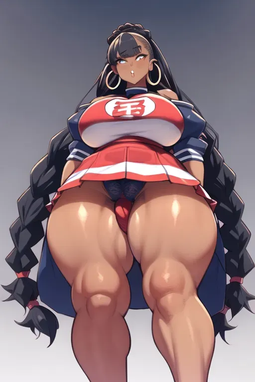 futanari, thick thighs, bottomless, big breasts, hoop earrings, big balls, big testicles, testicle grab, presenting testicles,testicle focus,bbw,testicles, hermaphrodite, testicles visible, penis visible, genitals visible,from below
,dark skin, braids hair