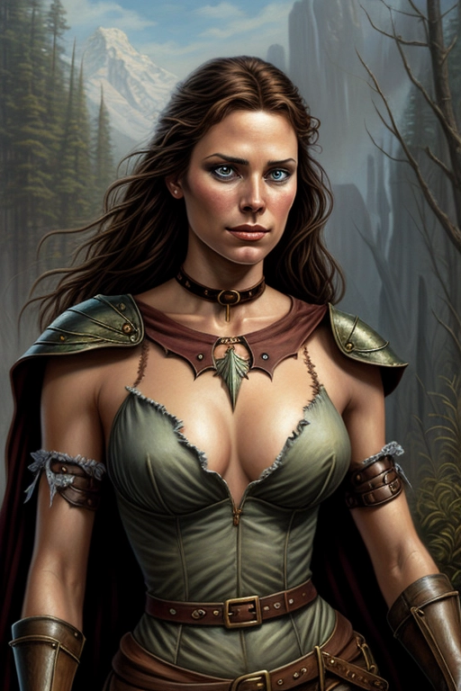 a young lady with a slave collar, torn rags her only clothing, on the run from her captors, heroic fantasy setting, rendered as a painting in the style of Larry Elmore, detailed accurate face, ((pretty face))