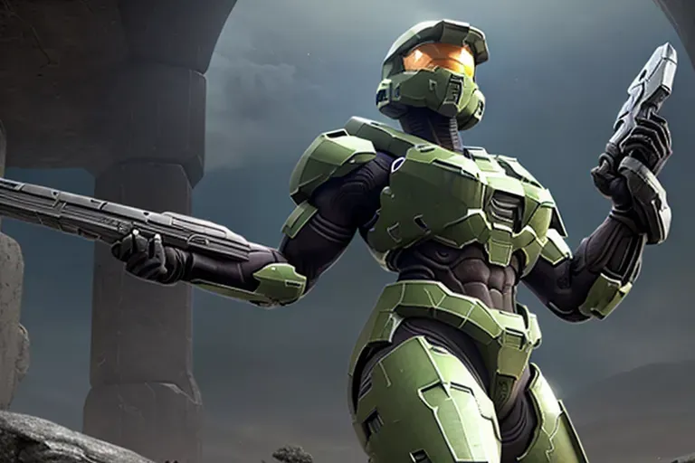 halo, spartan, female spartan, big boobs, thick thighs, muscular, naked, big ass