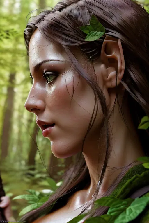 A 8k resolution photo shot of an elf in a forest,((wearing realistic sexy outfit)),((((erotic posing and revealing two nipples out)))),(((detailed realistic hair features))),(((detailed realistic facial features))),(((((looking at the camera))))),((beautiful lips)),((detailed realistic body features)),((detailed realistic arms features)),textured skin,(((full body shot))),(((realistic outdoor scene))), two hands only, nice bum