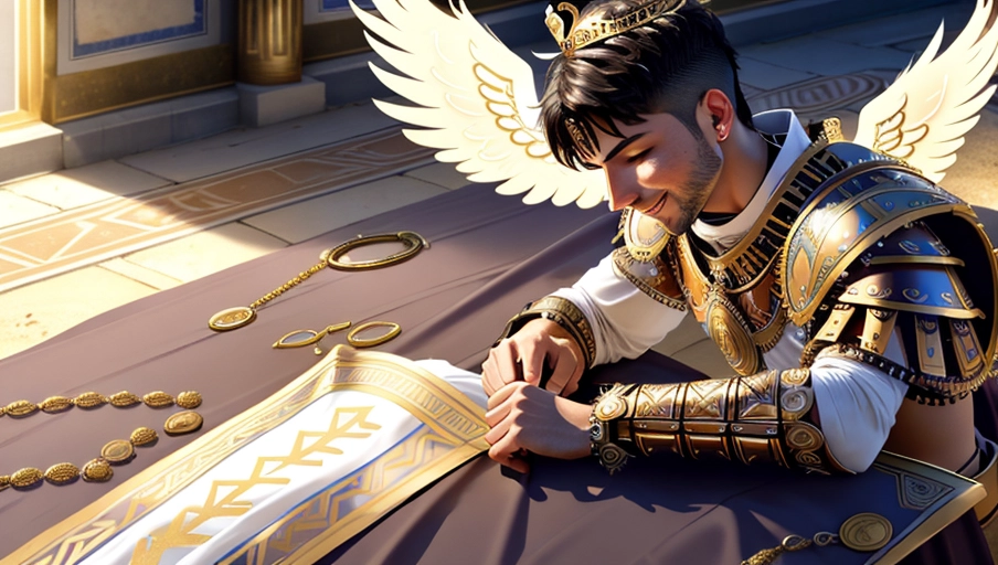 a 64k high detailed photo of body shot of
straight Male Roman
(((Covered with Roman Gear)))
((Has Roman Gear))
(Military)
Ultra Detailed
Best Quality
Most Detailed
((Angel
Wings))
Angelic
Lighting
Love
Hope
Magic casting
Crown
Smiling
King
happy
Glory
Warrior
((Angels))
Angelics
Positivity
Happiness
ecstasy
enraptured
sweaty
saving
God
Royalty
Morality
Goodness
True Good
Power
Force
Authority
Ethical
Saviour
orgasm face
Halo
short Hair
Always and Forever Sentimental
in heat
hot ultra
hot
best
best lighting
tantric
Neutral
Brilliant
Logical
Compassionate
Perfect
Perfection
Exciting
Integrity
Winged
Courage
Purity
Harmony
Beauty mark on upper lip
((Male))
Ethereal Lighting
Celestial Lighting
(((With Roman gear)))
((In Roman uniform))
((God Tech))
with items of power
((Crew Cut))