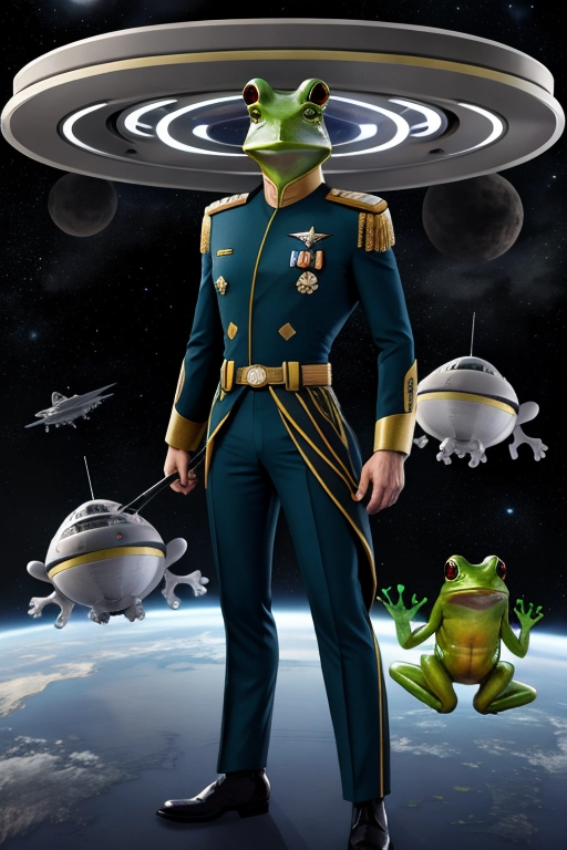 anthro frog starship captain male Federation uniform
