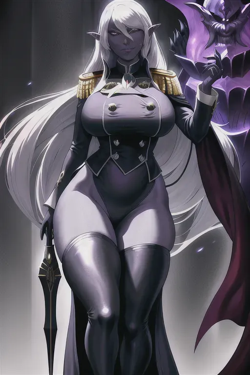 drow, dungeons and dragons drow, dnd drow, evil admiral uniform, military dress uniform, scifi admiral, holding leash, evil, big ass big breasts, wide hips, ship brig background, 8k, detailed