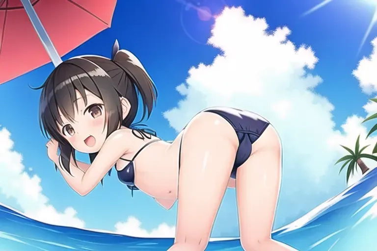 cute girl kid in a bikini