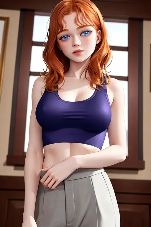 Sadie sink, leaning over, tight tank top, exposing breasts,