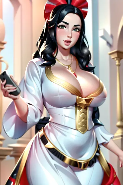 <lora:dpmg_photo_compare:1> ,big breasts,(mature female:1),black hair,long hair,phone, cellphone, smartphone, holding, Nude, Vaginal, Picture