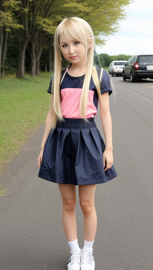 A cute and petite blonde loli girl