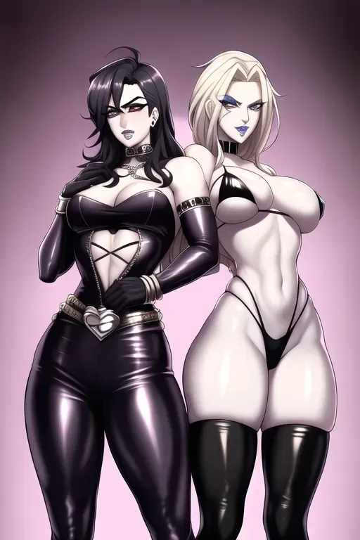 Whitesnake, Jojo, jjba, Goth, dom, dominant, Stand, Dominatrix, black hair, white skin,
