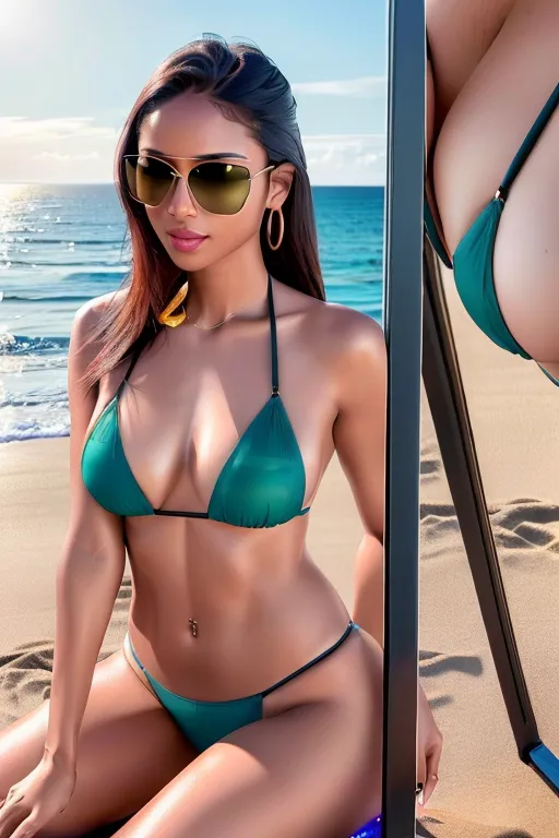 (A 8k resolution photo shot of a gorgeous thin skinny girl)((sexually suggestive smile))(aviator sunglasses), (((flirting with me))), (sexually desirous of me), ((((sexy provocative smile)))), sexually aroused , sexually excited ,(((wearing a sheer see-through semitransparent micro bikini))),((revealing perfect nipples)),((navel ring)),((detailed hair features)),((detailed facial features)),((detailed body features)),((detailed arms features)),(textured skin),((beautiful lips)),((highly detailed)),((8k resolution photo shot)),((outdoor beach party scene background)),((ocean front beach scene)),((stiletto heels))