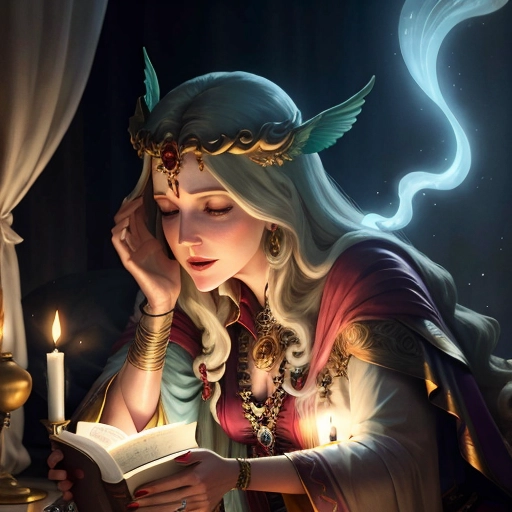 Drew Barrymore, fey goddess, casting a sleeping spell on another person, comforting