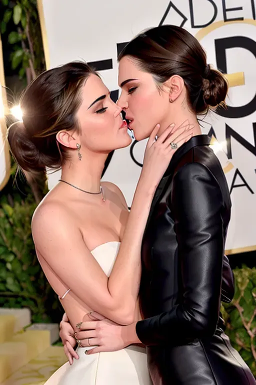 Kendall Jenner kissing Emma Watson