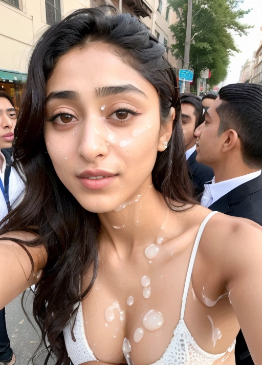( skinny slut Golshifteh Farahani 22 years:1.42),
(accurate face, photorealistic face,perfect face,detailed face, beautiful eyes:1.45),
(facial, lot of cum on face, bukkake:1.7),
serious,selfie,
(wearing ruined elegant dress:1.1),
(on the crowded street, walking:1.2),(crowd:1.7),
dpmg_face_cum_v1,
<lora:bukkake:0.2>,
deviantart,
uncensored,
Photograph,
masterpiece