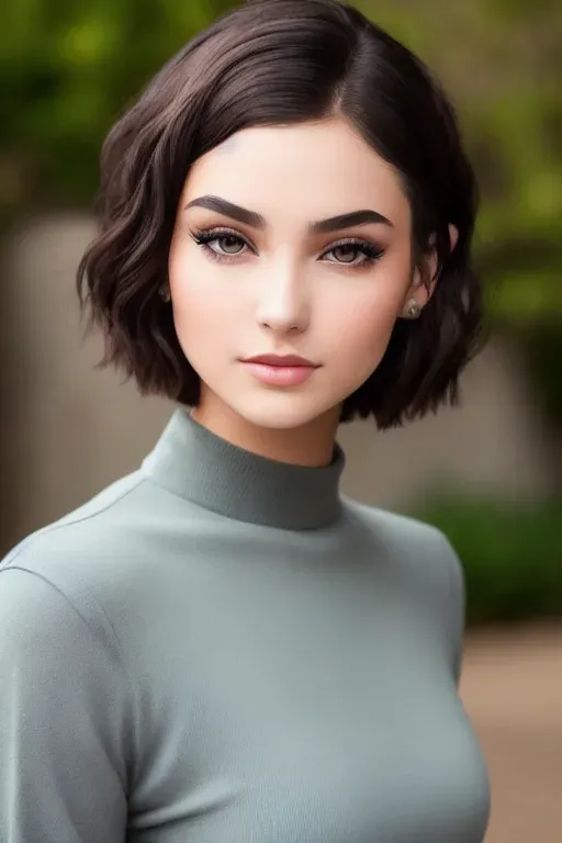 Create a real-life photo of a teenage girl that showcases her exquisite and ethereal beauty, The photo should showcase full-body shot of her with slutty appearance wearing a sexy outfit, The use of Lens Glow should add depth to the image with the the balanced and symmetrical focus on her hips, her hauntingly beautiful Flawless skin tone should Perfectly lit with natural light, Expertly styled dark hair and makeup, Captivating and confident pose, Her hyper-detailed face should have striking and captivating features including high detailed eyes, beautiful lips, curved eyebrows, curved eyelids, slender nose, and soulful gaze with mesmerizing brown eyes, and her captivating gaze should be looking down at the viewer while Her enigmatic smile should showcase perfectly sculpted full lips, Her dark short hair should be styled in an updo that showcases her beautiful nape, with a perfectly sculpted lips and chiseled features that complement her cute and poppy demeanor with Intricate details and Perfectly proportioned natural make-up, army style