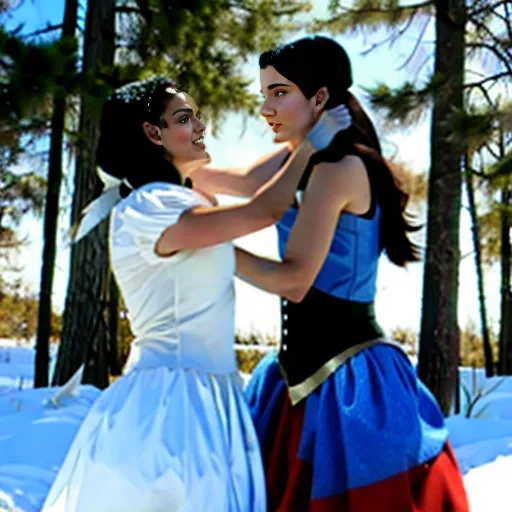 dynamic poses of brawl physical catfight between ((brett cooper dressed as snow white)) and ((rachel zegler dressed as snow white))
<lora:N7YxNJkNxBk_Hairpulling:0.9>