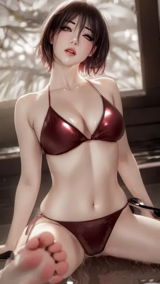 1girl, full body, detailed face::5, beautiful::5, attractive::5, sexy::5, flawless::5, shapely::5, sensual, dirty::5, fatal, lethal, deadly, hurt::5, bruised::5, feudal japan::5, japanese , seductive, surprised, startled, stunned, attacked, ambushed, assaulted, frightened, terrified, alarmed, scared, spooked, panicked, fearful, terrorised, moody lighting::5, night::5, short hair, dark hair, black hair, parted hair, almond shaped eyes, eyes open::5, eyes wide::5, eyes wide open::5, thin lips, solo , masterpiece, ultra high res, professional, photo referenced::5, 23 years old, young adult::5, slim, pale skin, kimono, dark red kimono, saliva, saliva dripping, summer, thin clothing, sweat, sweaty skin::5, shiny skin::5, purple eyeliner, small breasts::5, pain::5, head tilt, mouth open, mouth agape, parted lips, bending, bent, 1 character, bags under eyes, feet, foot, dorsal, bare feet, barefoot, blood::5, bleeding::5