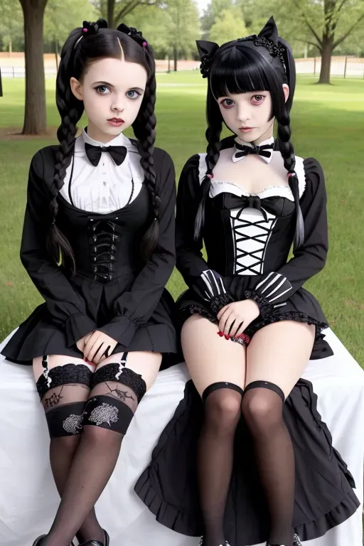 gothic lolita, gangbang, petite, wednesday addams