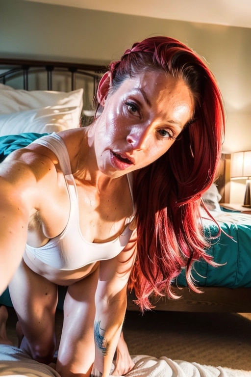 (photo realistic:1.37),
(((masterpiece))), <lora:dpmg_add_detail:0.5>,
Subject- (adult female, accurate face, <lora:PN7xrGpnVMg_Ashlee:0.9>)
Female Body- (pale skin, althletic, bodybuilder, muscular, toned, small breasts:1.3), (smooth skin, youthful skin, glowing skin, painted fingernails),
Hair- (red hair, elegant hair),
Expression- (mouth open, aheago face, puking cum, cum vomit, spewing cum from her mouth, drooling cum, thick cum. mouth full of cum and she is puking it onto the bed, (puking:1.4)),
Wearing- (BDSM outfit, latex, topless (breasts exposed, small hard nipples)),
Action- (on the floor, side view, male sex partner, her mouth being fucked by a man deepthroat blowjob, grabbing, held, violent sex, dpmg_side_deepthroat_v1),
Other- (atmospheric lighting, fancy gamer bedroom, youtuber, gaming computers, webcam, anime posters),