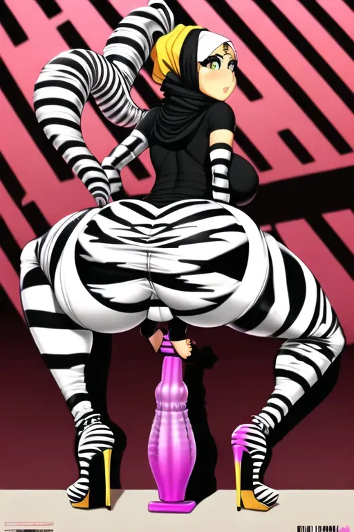 Cleavenge ,hijab,zebra print leggins , thick things , high heels dildo Mini