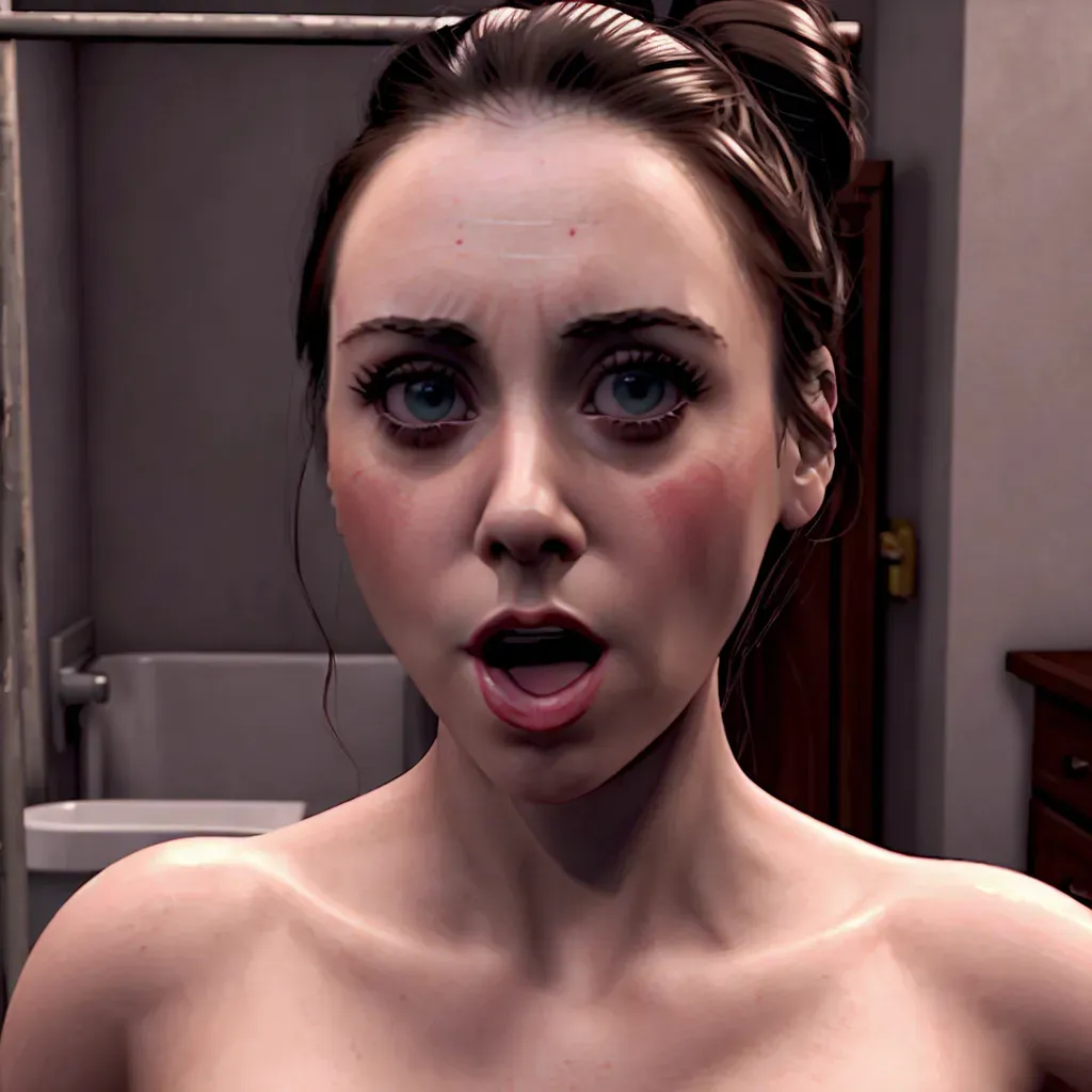 dpmg_alison_brie_v1, naked, bedroom, mirror selfie, professional edit, unreal engine