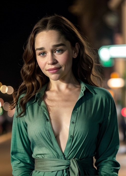 (skinny nude glamorous Emilia Clarke:1.1),
(accurate face, photorealistic face,perfect face,detailed face:1.27),flames,
(on blue ice street, winter, at night:1.134),face close up,breasts uncovered,
(walking, smile),(wearing green unbuttoned oversized ruined shirt:1.2),
bokeh