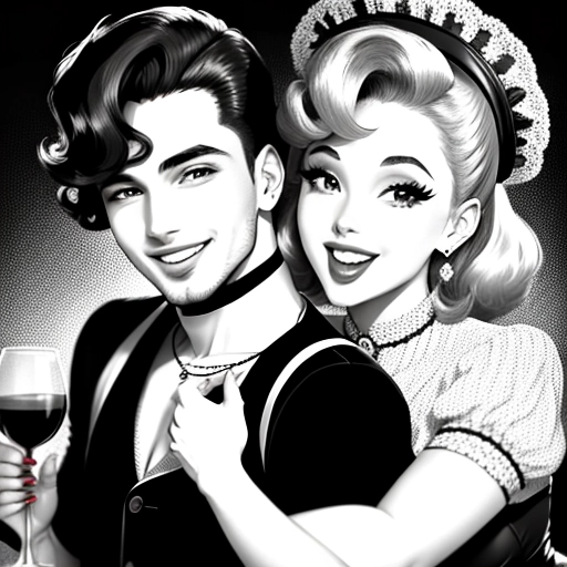 1950s clothing, passion, party, interracial, polyamory, open relationship, laughing, smiling, happy, sexy, men and women