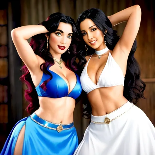 ((2 women:1)) Disney Princesses Esmeralda and Jasmine,
((Dynamic poses of two sexy longhaired women posing together:1.7)),
((Lesbian art:1.5)
movie poster for lesbian period drama