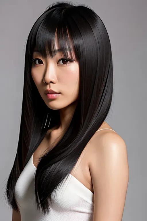 8k photo of, Asian American woman, (((detailed hair features))),textured skin