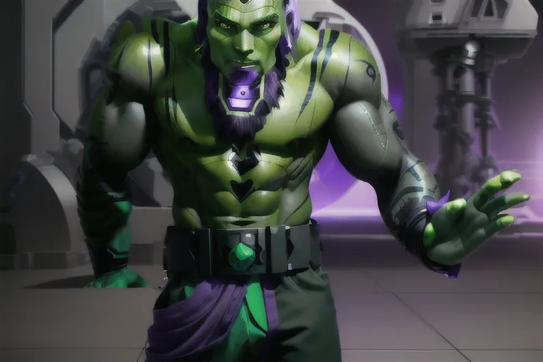 Mirialan, Muscular male, (((green skin))), black tribal tattoos, long black hair, purple eyes, cheerful, gray shirt, gray pants, futuristic clothing, alien, sfw, headshot, masterpiece, absurdres, ((((solo focus)))), 8k, perfect edges, ultra realistic, perfect anatomy, low light, perfect face, fine details, realistic shaded, photoshoot, male