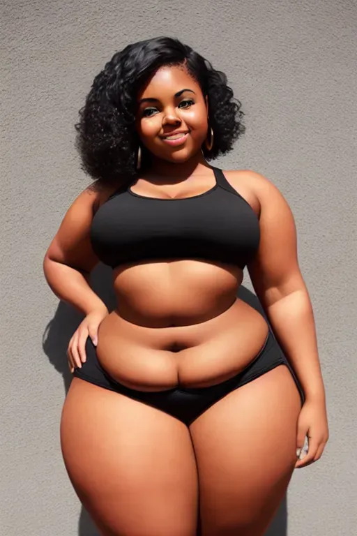 a photograph of a thick black girl