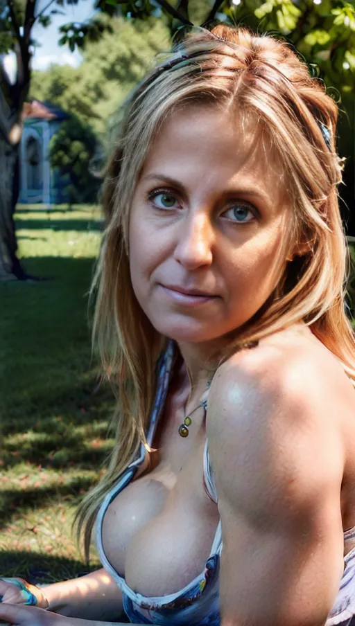 (photorealistic:1.9), (masterpiece:1.6), (best quality:1.8), ultra high res, RAW color, NSFW
cute European girl sitting in park, accurate face, fit, open shirt, cleavage, long blond hair, shy smile,
correct pupils, correct lips, detailed face, detailed textured skin, natural skin, extremely accurate facial features,
<lora:dpmg_add_detail:1>