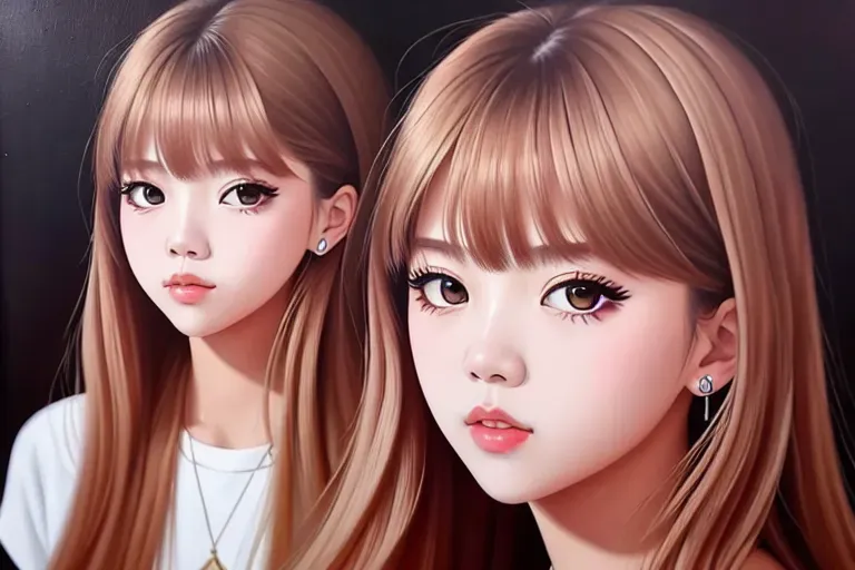 a oil painting of ,a Lalisa Manoban,vigina