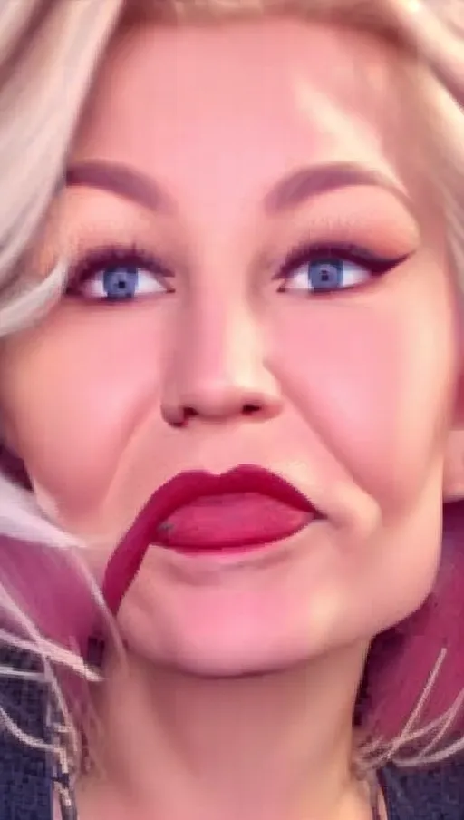 <lora:Pw9zBdMgx5o_Kallmekris_2:1> Kris selfie blond hair til tok star kallmekris huge boobs cleavage tease