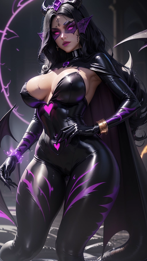 best quality, (((ultra high res))), (((detailed face and eyes))), (perfect face), (big shining heart choker), earrings, jewelry, (((big glowing succubus mark))), ((((big glowing succubus bodymark)))), (conjuring), witch, ((very long voluminous hair)), (((black gloves))), (((black hair))), (((symbiote goo hair))), (((golden bracelet))), (((huge golden hair cuff))), (((black skintight neckholder))), ((face closeup)), lipstick, (((((black demon tail))))), ((black long sleeves)), ((purple glowing heart)), (((demon mark))), heart on womb, (((((bright purple glowing skin tone))))), (((straight black hair))), ((purple glowing clothes)), ((purple luminescent)), ((((purple luminescent skin tone)))), (((purple skin))), (((huge cameltoe))), ((((purple goo everywhere)))), (((symbiote girl))), ((((symbiote goo suit)))), ((goo tail)), (((succubus masquerade))), ((((cape)))), ((very very long hair)), ((glowing eyes)), ((Kylie Jenner)), ((symbiote goo body)), (((diamond diadem)))