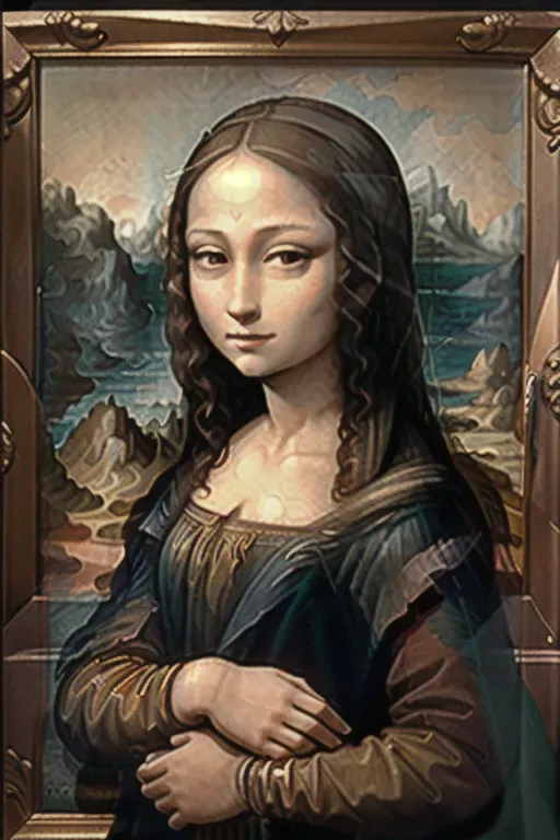 Mona Lisa, naked, full naked, no clothes