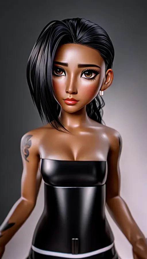 detailed face, black hair,