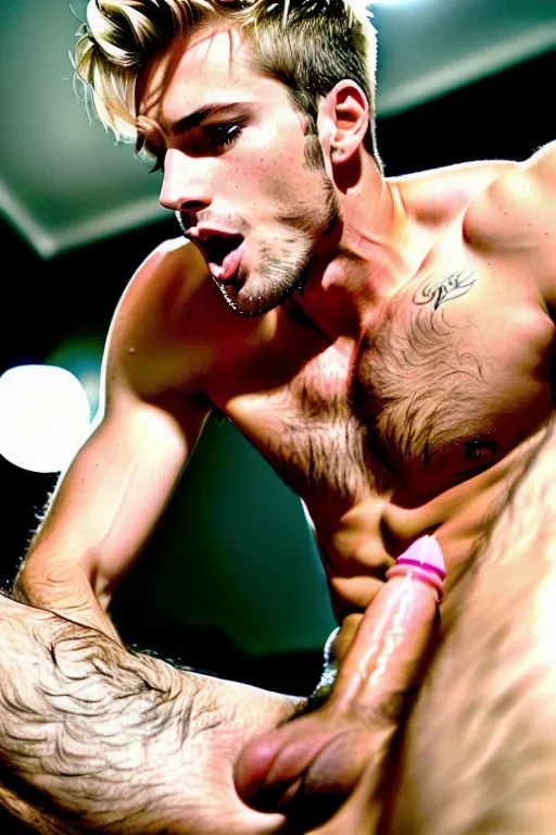 masterpiece, 1boy, a award winning photo of a fully nude handsome skinny blonde male model masturbating (cumming) while being fucked in a full nelson position, having the most intense orgasm of his life, legs wide, pov from below, one hand masturbating his penis, european, (35 yo), modelshoot, full body, highly detailed male tennis player legs, dark rim lighting, scruffy orgasm face, (pores),(bokeh:1.2),(natural skin:1.2), (dark room), sunkissed pale skin, dark background, best quality, photo, in room, (cum leaking from erect 7.5-inch penis), sharp focus, (vibrant, dramatic, dark, sharp focus, 8k), (looking at ceiling, screaming out, spraying cum), (orgasm face), shiny skin, skin shine, photographed by Canon EOS R6, 135mm, 1by1250s, f2.8, ISO 400, <lora:BetterCocks:0.7> photorealistic, would pass as a photograph