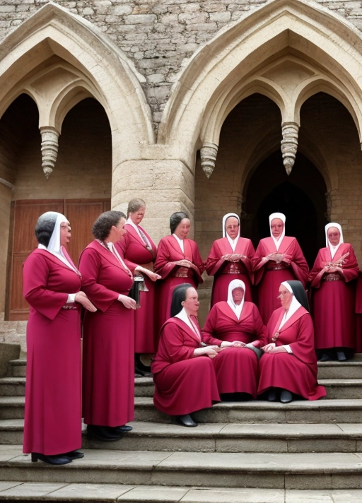 the council of matrons worshipping of the holy slut on the monastery steps
