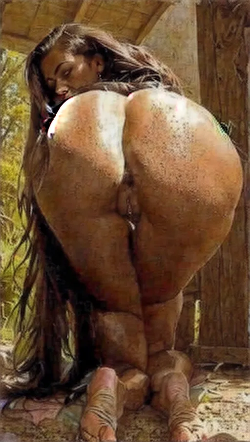 Show the view of the man getting skunked, view from behind, visible butthole, giant butt, huge booty, fat ass, massive buttcheeks, look over shoulder, pleasured expression, skinny waist, gigantic butt, mega booty, satisfied expression, skunk tail attached to tailbone, skunk glands, skunk spray, skunk-girl, peeing on viewer from her butthole, <lora:all_fours:1>