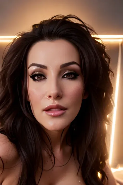 a photo shot of, milf brunette,sucking a penis,facial,large breasts,bangs,charming face,beautiful lips,curved eyebrows,pale skin,satisfaction,cum dripping from face,highly detailed,cinematic lighting,8k,studio lighting,ultra realistic