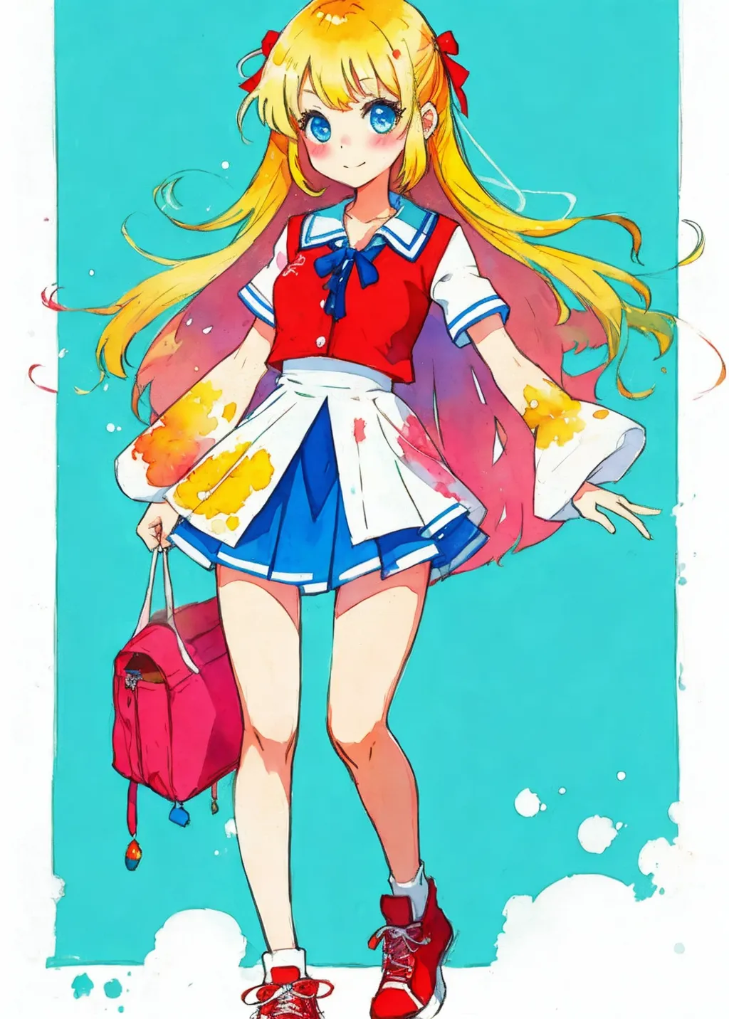 mascot girl for a watercolor company