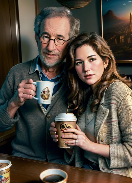 A high resolution highly detailed 1982 photography of (36 year old Steven Spielberg) and (29 year old Kathleen Kennedy) having sex, Steven is holding a cup of take-out coffee,
1boy, 1girl,
<lora:dpmg_add_detail:0.3>,
(RAW photo:1.2),
(photorealistic:1.4),
(masterpiece:1.4),
(best quality: 1.2),