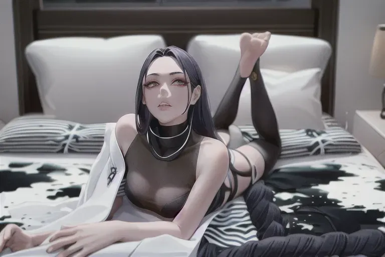 1girl, slender body type, full body , ninja, feudal japan::5, edo period, night, high res, short parted dark black hair::5, small breasts::2, long bare legs, green almond shaped eyes::2, thin parted lips::2, solo, ((masterpiece)),photo referenced::5, pale skin, purple eyeliner::2, tenchu::5, kunoichi::5, professional, ultra high res, dark yukata::2, long sleeves::1, kuugire, stealth, soft feminine facial features, button nose, dark kimono, 25 years old, seductive look, arrogant look, sinister look, moody lighting ,head tilt, detailed face and eyes, correct calf muscles::5 rose tattoo on thigh::5,