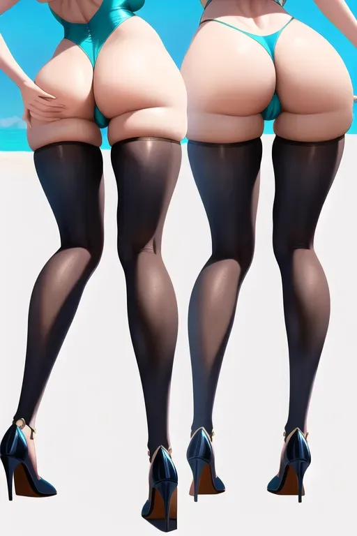 Nami, Medium Boobs, showing Pussy, bending over pose, showing Ass, full body swimsuit, close-up ass