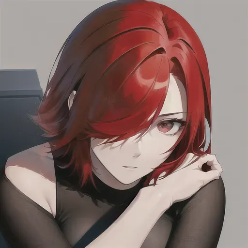 top down view, professional artwork(masterpiece), best quality, expressive eyes, perfect face, expressionless face
1woman, ((( red hair))), pink eyes, detailed face, focused face, cut hair, detailed body, full focus, detailed hand, perfect eyes, perfect body, full body, thighs, slim body, hand over head, hair over one eye, wear red crop top