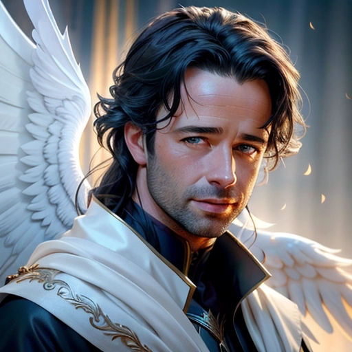 a 8k high detail photo full portrait shot
James Purefoy
male
five slender fingers
silky hair
Handsome face
beautiful lips
blue eyes
curved eyebrows
curved eyelid
pale skin
satisfaction
tattoo
ultra realistic
smooth
8k
studio lighting
surreal
Angels
Angel Wings
Angelic Lighting
Love
Hope
Magic casting
Crown
Smiling
King
happy
