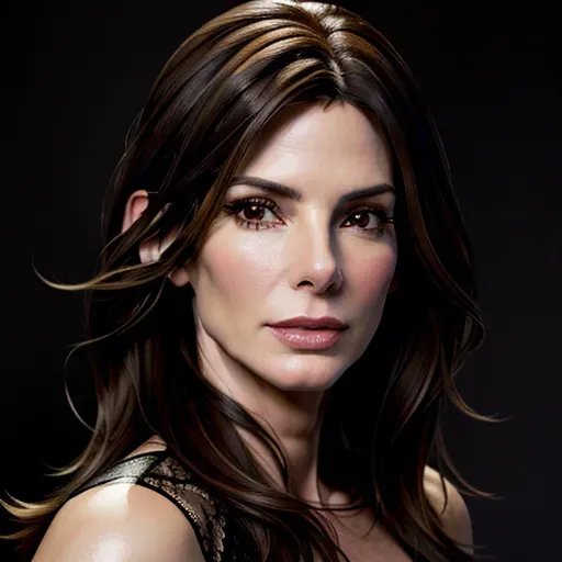 a photo of a 35 year old woman, Sandra Bullock, portrait,