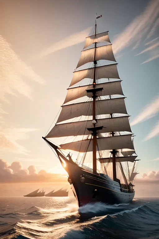 photo of a ultra realistic sailing ship, dramatic light, pale sunrise, cinematic lighting, battered, low angle, trending on artstation, 4k, hyper realistic, focused, extreme details, unreal engine 5, cinematic, masterpiece, art by studio ghibli, intricate artwork by john william turner