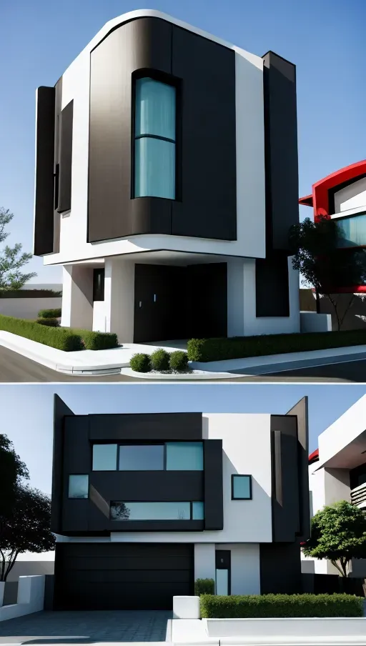 a house, futuristic facade